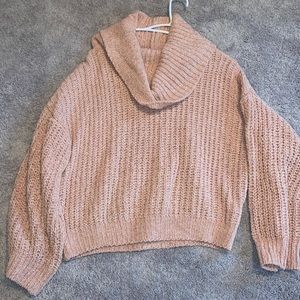 Express Peach Cowl Neck Sweater